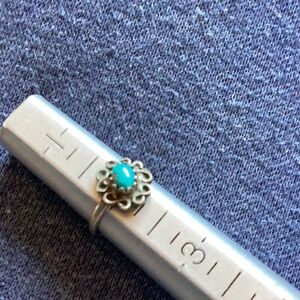 Rings tiny child's.  Native American. Sterling Turquoise sz 1 1/2